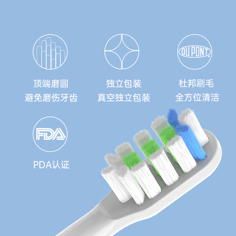 适配美的Midea电动牙刷头MC-AJ0301/0302/0303通用清洁型替换刷头 - 图1