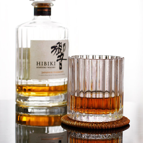 北欧水晶对杯情侣杯子 酒杯玻璃水杯威士忌杯创意款ins风木盒套装 - 图1