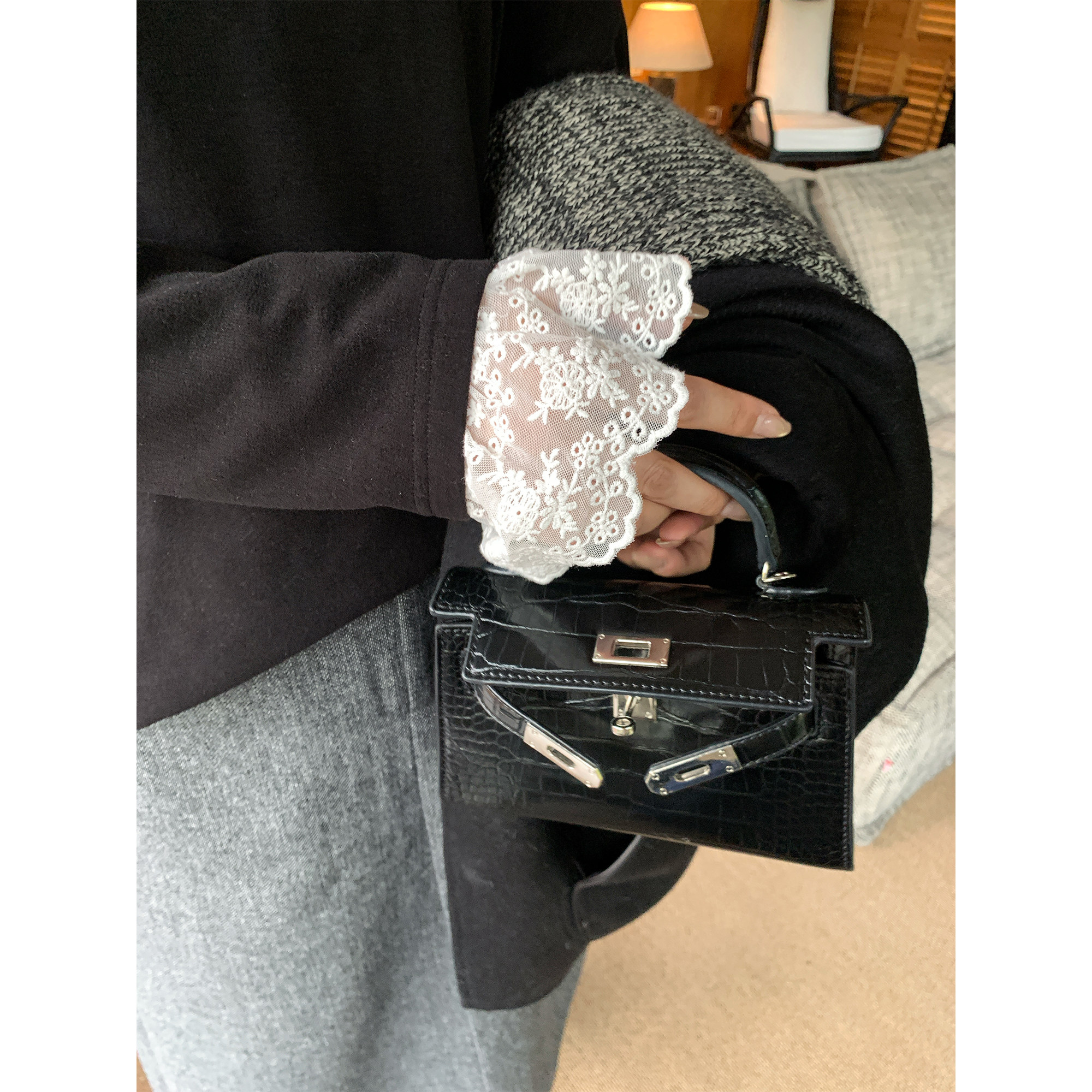 NAZ那子大码冬装灯芯绒双面保暖蕾丝拼接法式打底衫胖mm洋气上衣,淘宝优惠券,粉丝福利购,淘宝优惠卷