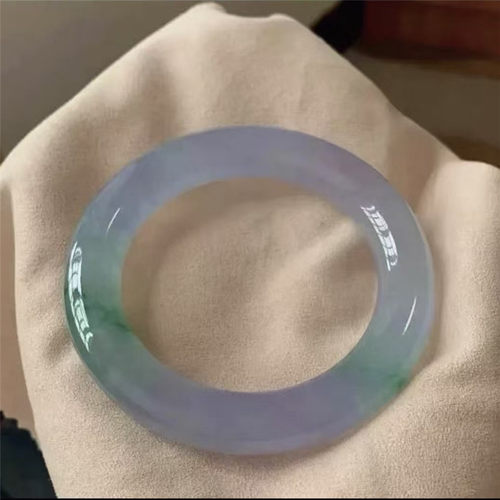 【大吉翡翠】【新品】天然手镯冰种紫罗兰飘花A货 - 图0