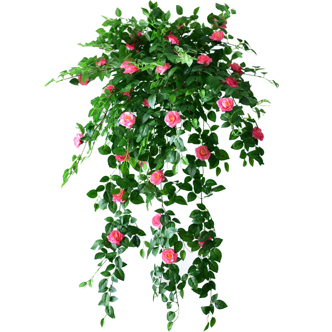 仿真玫瑰花藤网红瀑布壁挂墙装饰绿植假花藤条墙壁挂花墙吊花植物_虎窝淘