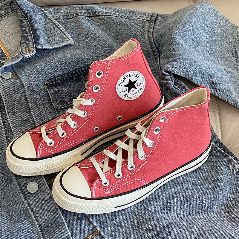Converse匡威1970S三星标帆布鞋西瓜红色高帮休闲帆布鞋A05114C,淘宝优惠券,粉丝福利购,淘宝优惠卷