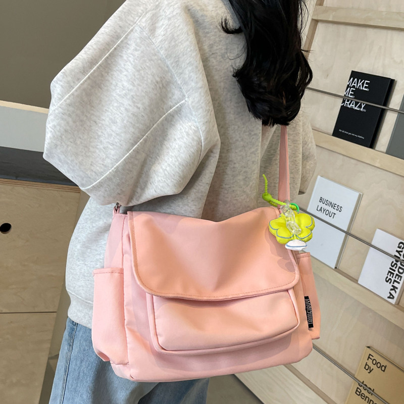 新款帆布单肩包女上课通勤包韩版少女小清新大容量学生休闲斜挎包,淘宝优惠券,粉丝福利购,淘宝优惠卷