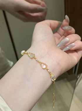 纯白梦境！天然水沫玉葫芦手链