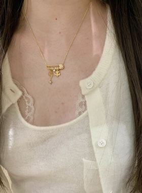 「别针鸢尾花」s925银项链女款轻奢小众高级感送礼闺蜜高端本命年