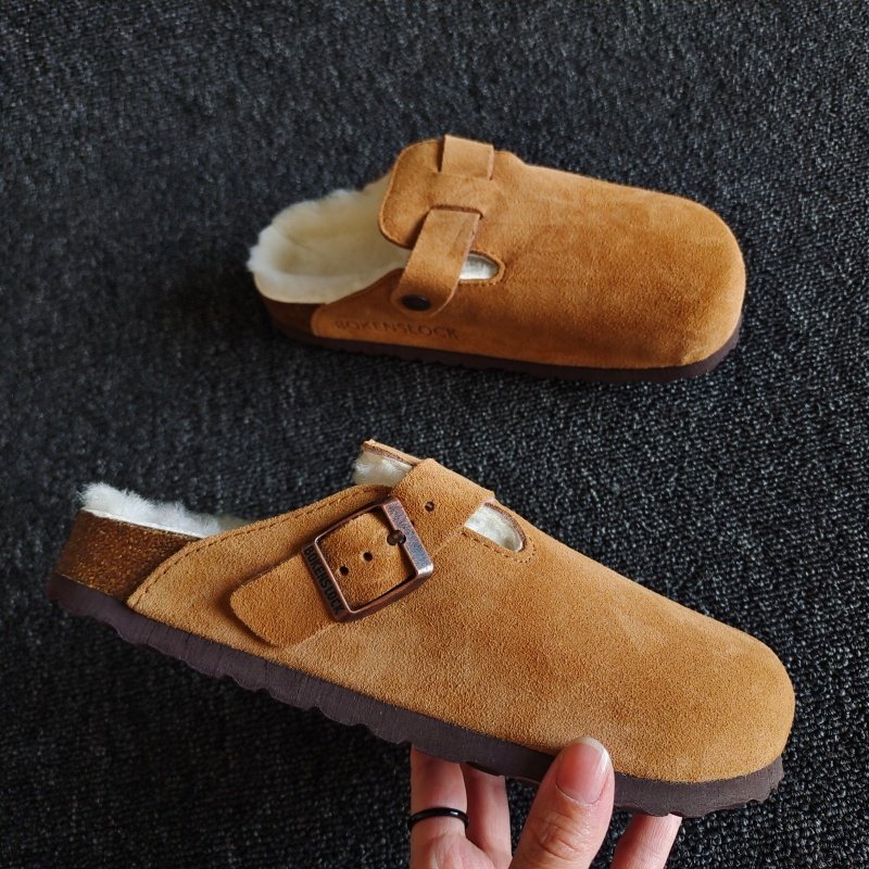正品撤柜断码处理真皮女鞋大气可爱百搭勃肯毛毛棉拖鞋平底羊毛冬,淘宝优惠券,粉丝福利购,淘宝优惠卷