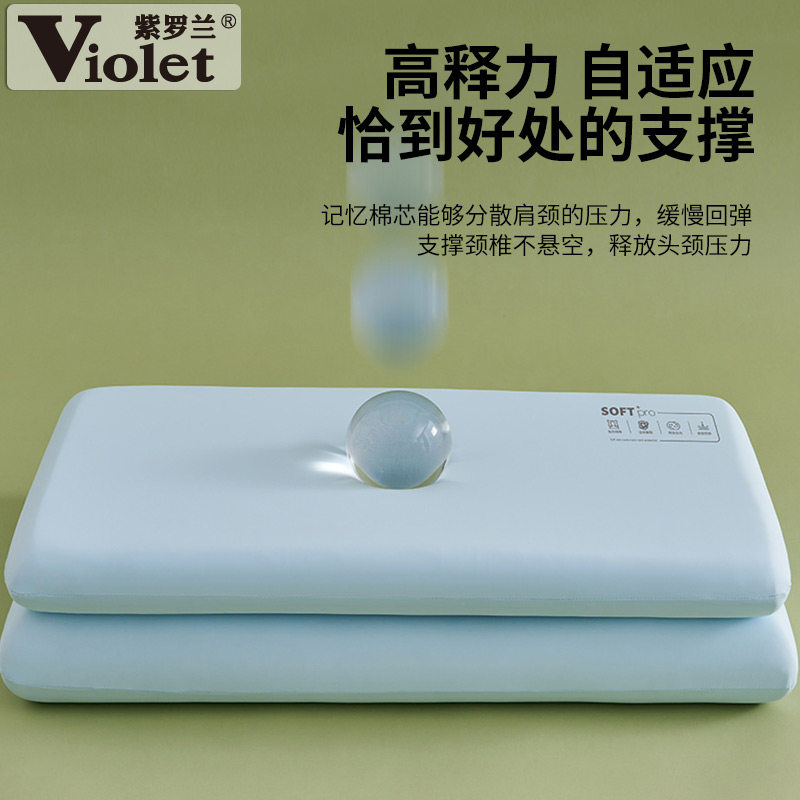 紫罗兰记忆棉零压深睡云感枕头护颈椎助眠成人家用酒店慢回弹枕芯,淘宝优惠券,粉丝福利购,淘宝优惠卷