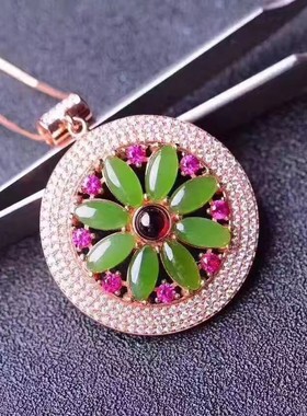 和田玉玫瑰金礼物银饰全新现货