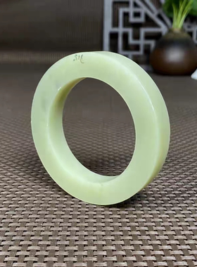 天然和田玉山料黄口玉手镯半成品老黄玉毛圈玉石镯子促销D15超值