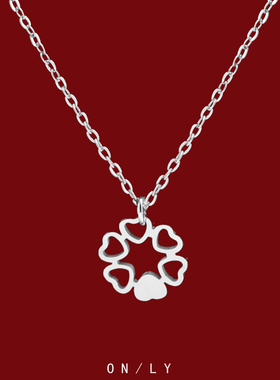 颈链多爱心圆满小众镂空项链女ins简约日韩版设计吊坠锁骨链百搭