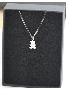 光面小熊项链女ins小众设计高级感轻奢百搭气质锁骨链颈链潮礼物