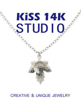 洗不掉色叶子颈链项链女款海边度假叠戴锁骨链蓝色海岛氛围感配饰