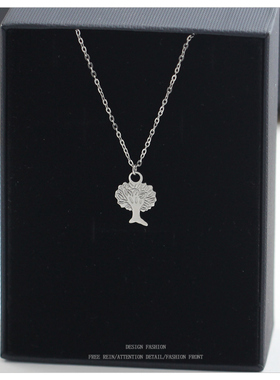 轻奢高级感发财树木项链女小众设计感锁骨链颈链不掉色