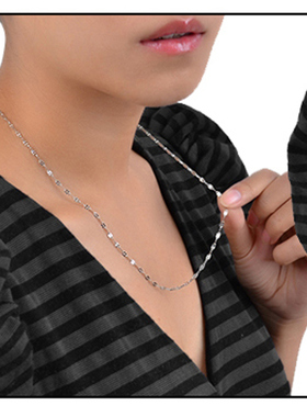 洗不掉色闪链项链女学生素链新款简约百搭万能锁骨链diy链条素链