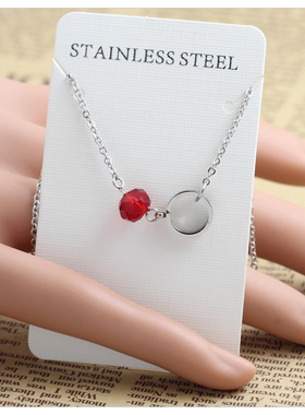 水晶小圆项链女轻奢小众设计感锁骨链颈链2026新款爆款高级感素链