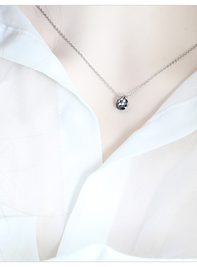 超闪黑色钻项链女轻奢小众简约钻石吊坠锁骨链2026年新款高级感潮