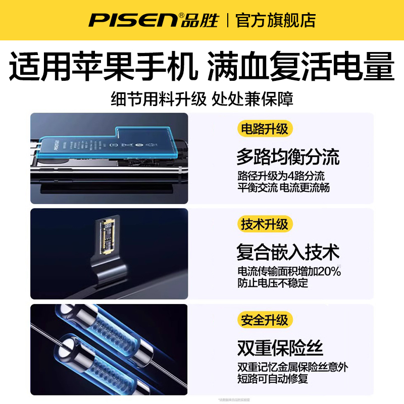 品胜适用苹果6电池6s正品iPhone6splus手机电板更换官方旗舰店6s原装iPhone6p二代大容量六电池维修-图1