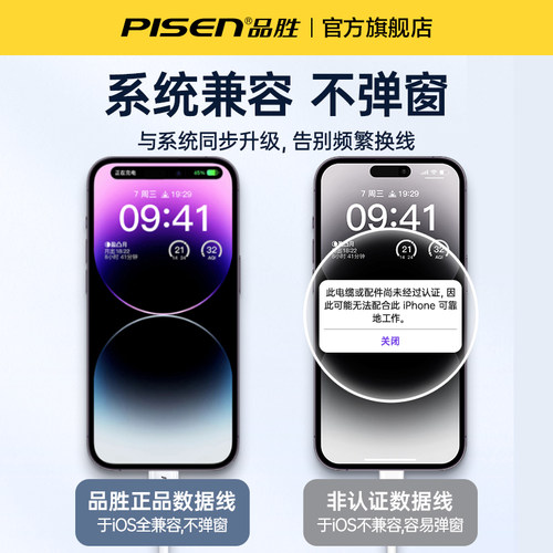 品胜适用苹果17数据线16充电宝充电线器15ProMax手机40wPD快充pd20w加长快速14车载iPad平板闪充30W正品plus - 图1