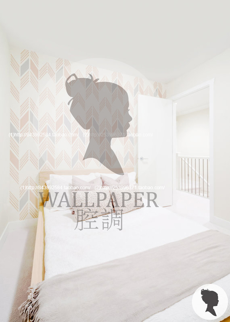 腔调壁纸北欧/简约几何线条墙纸样板房客厅卧室景WallpaperM0203