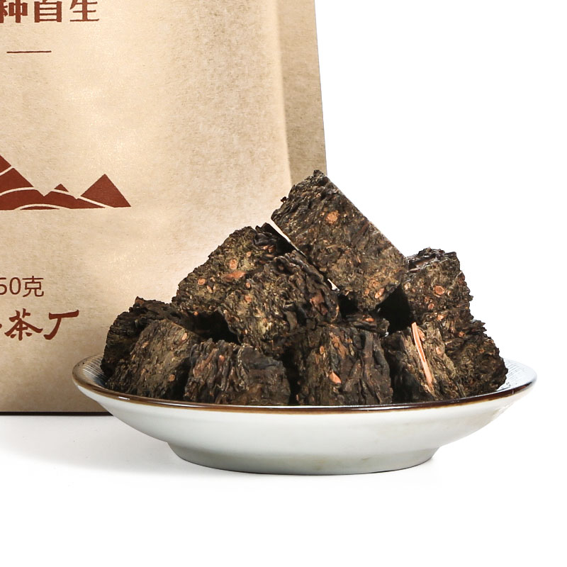 中茶冰碛岩/崖畔野放手筑茯茶150g安化黑茶袋装散茶金花茯茶中粮 - 图3