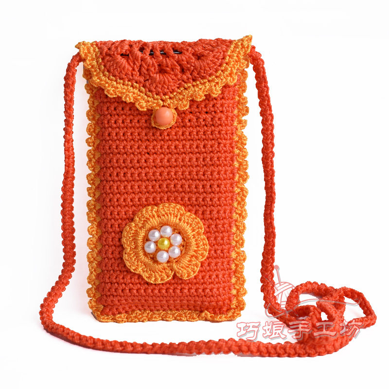 斜跨手机包女夏天小清新韩版散步零钱包 手工钩包成品 颜色可定做,淘宝优惠券,粉丝福利购,淘宝优惠卷