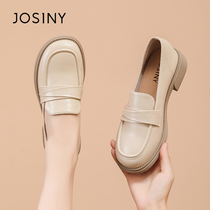 Chapels White Small Leather Shoes womens 2023 new fall flat bottom single shoes 100 hitch Fuels One foot pedal womens shoes