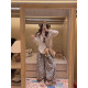 Yukiss leopard print drapey wide-leg 9-point bloomers for women ພາກຮຽນ spring style Korean loose and flesh-covering slimming breathable pants
