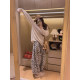 Yukiss leopard print drapey wide-leg 9-point bloomers for women ພາກຮຽນ spring style Korean loose and flesh-covering slimming breathable pants