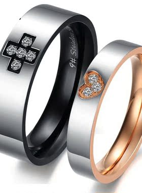 生日礼物情侣戒指刻字定制