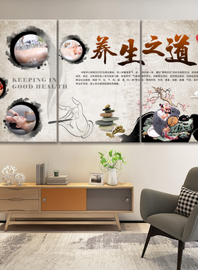 理疗馆壁画中医养生穴位图名医