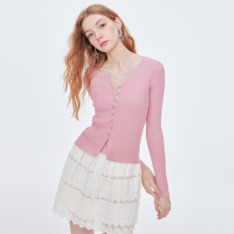 cocoon可可尼2025新款羊毛上衣外搭毛衣开衫慵懒风秋季穿搭针织衫 - 图0