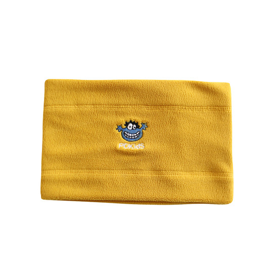 Practical double-sided wearable scarf embroidered little monster stretch polar fleece neck warm scarf baby middle and older children