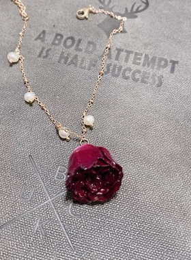 新品 原创设计天然真花18k包金手链手环礼物