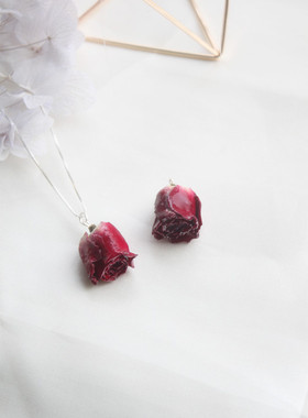 原创手作隐形法国浪美红显白项链