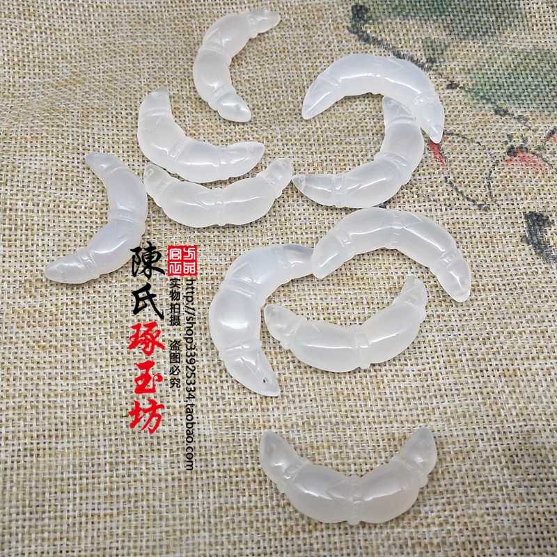 6A级玉髓莲菜玉吊坠颈饰挂件U型敛财玉佩挂饰DIY手工配饰配件腰配 - 图0