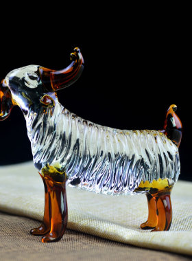 茶色水晶十二生肖摆件小礼物