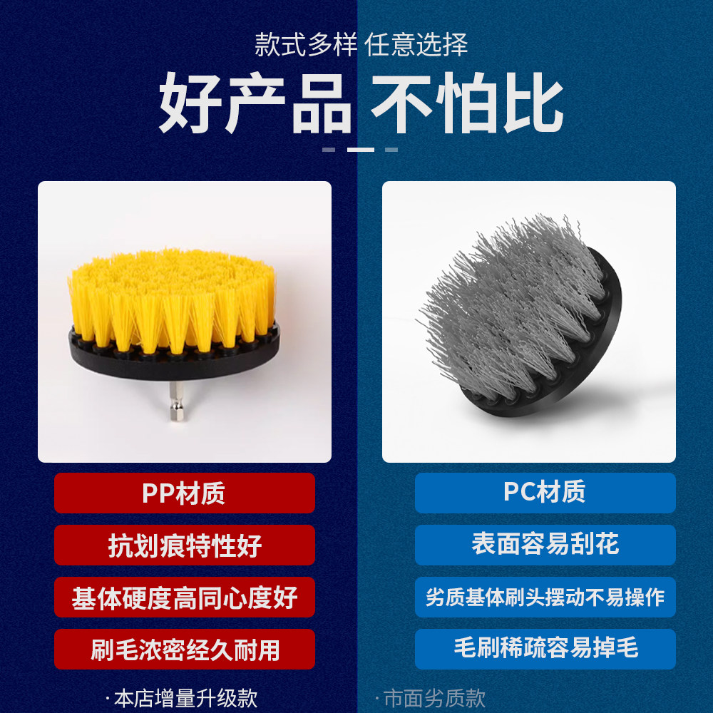 Electric cleaning brush household multifunctional kitchen bathroom toilet polishing grinding cleaning brush universal electric drill brush head