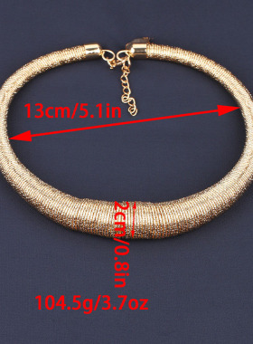 欧美金属弹簧项链耳环女饰品套装