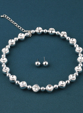 新款气质珍珠水钻项链