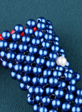 珍珠彩色领带手工编织项链