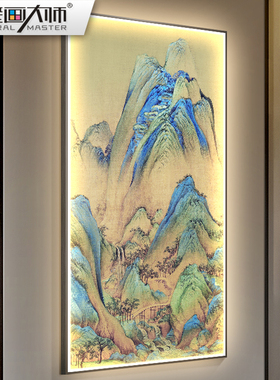 新中式客厅装饰画进门玄关壁画