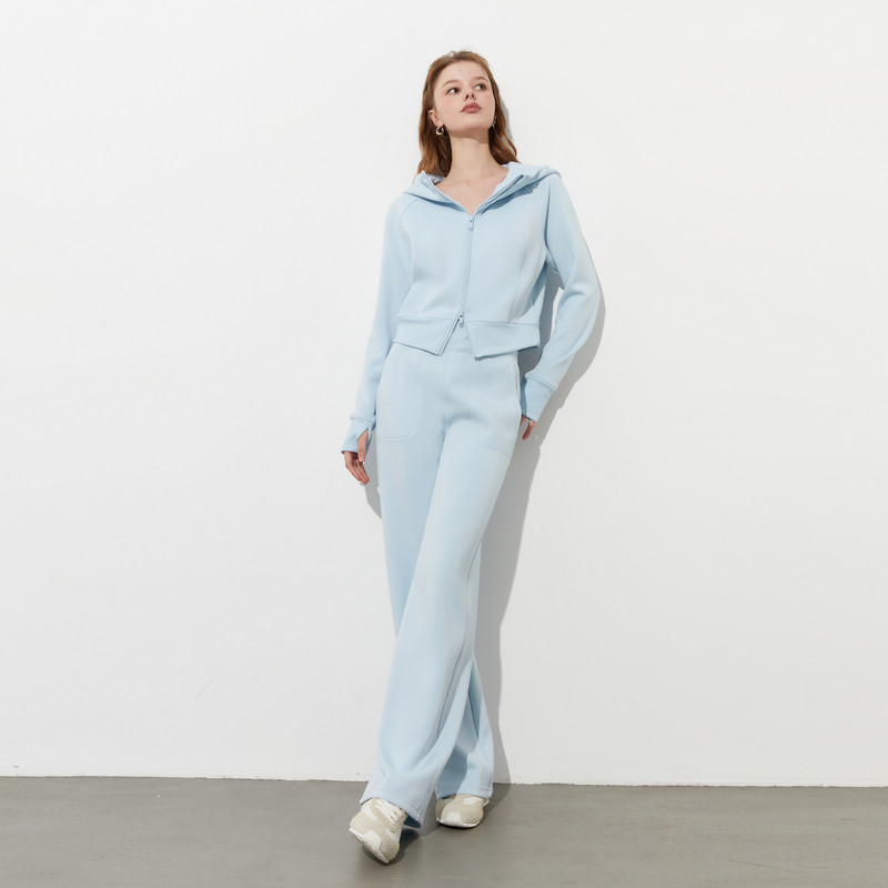 DPLAY2025年春季新款蓝色套装女lulu休闲运动上衣卫衣外套长裤,淘宝优惠券,粉丝福利购,淘宝优惠卷