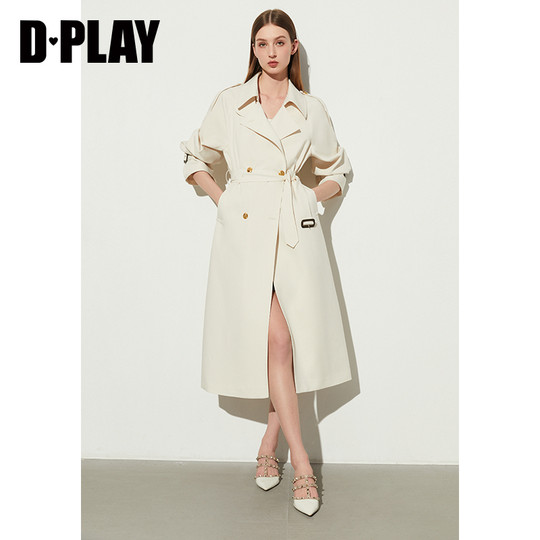 DPLAY off-white long windbreaker jacket collar