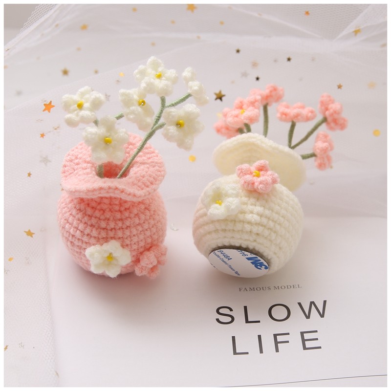 满天星花瓶车载桌面摆件牛奶棉毛线钩针diy手工编织花束自制礼物,淘宝优惠券,粉丝福利购,淘宝优惠卷