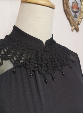 夏季新品纯手工钩编串珠新中式云肩旗袍假领国风饰领子汉服披肩领