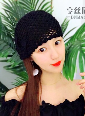 手工编织四季盆帽渔夫帽女帽帽子