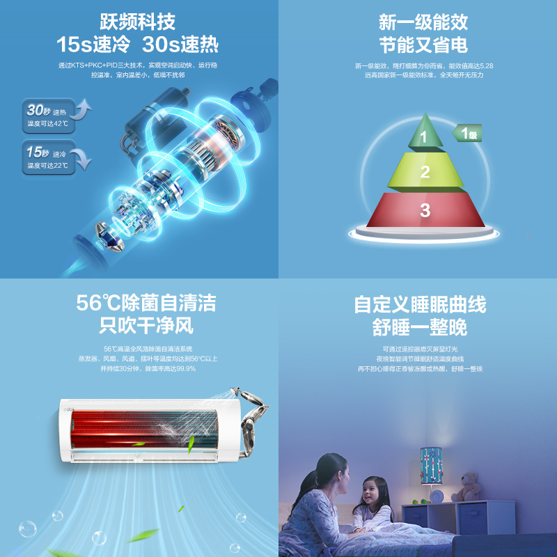 【小户型】海尔空调小1匹家用新一级变频空调挂机小状元22PAA - 图0