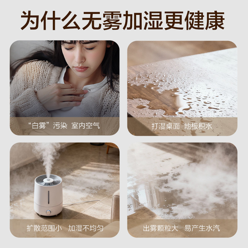 新款海尔加湿家用无雾空气加湿器孕妇婴儿卧室静音加湿轻音大容量