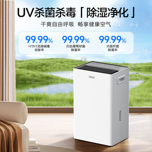 海尔除湿机家用抽吸湿衣物护理室内轻音器干衣地下室小型干燥神器 - 图0