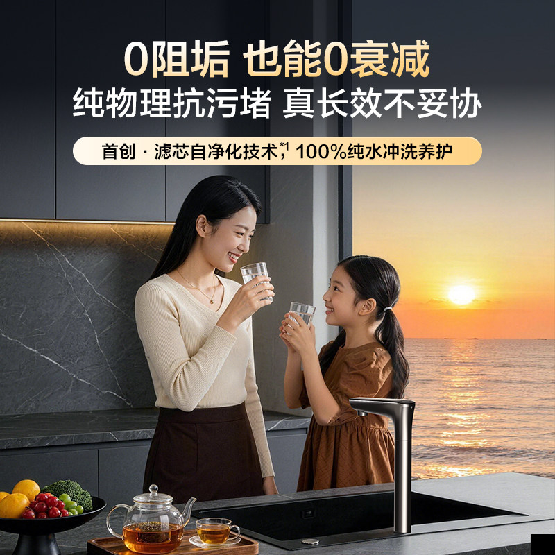 新品海尔净水器鲜活水自净化家用直饮长效反渗透1600G净饮机P5